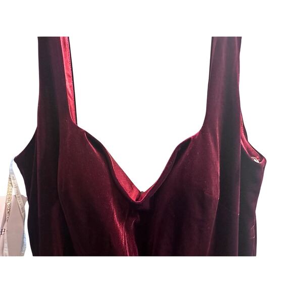 Jenny Yoo Burgundy Velvet Size 24 Ball Gown BHLDN Retail $200 - Picture 12 of 15